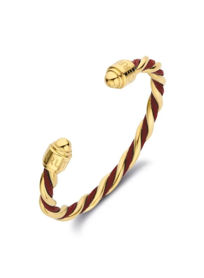 CERRUTI 1881 Giulia Gold Plated Stainless Steel and Brown Nylon Bracelet for Women