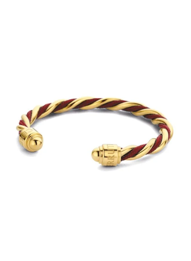 CERRUTI 1881 Giulia Gold Plated Stainless Steel and Brown Nylon Bracelet for Women