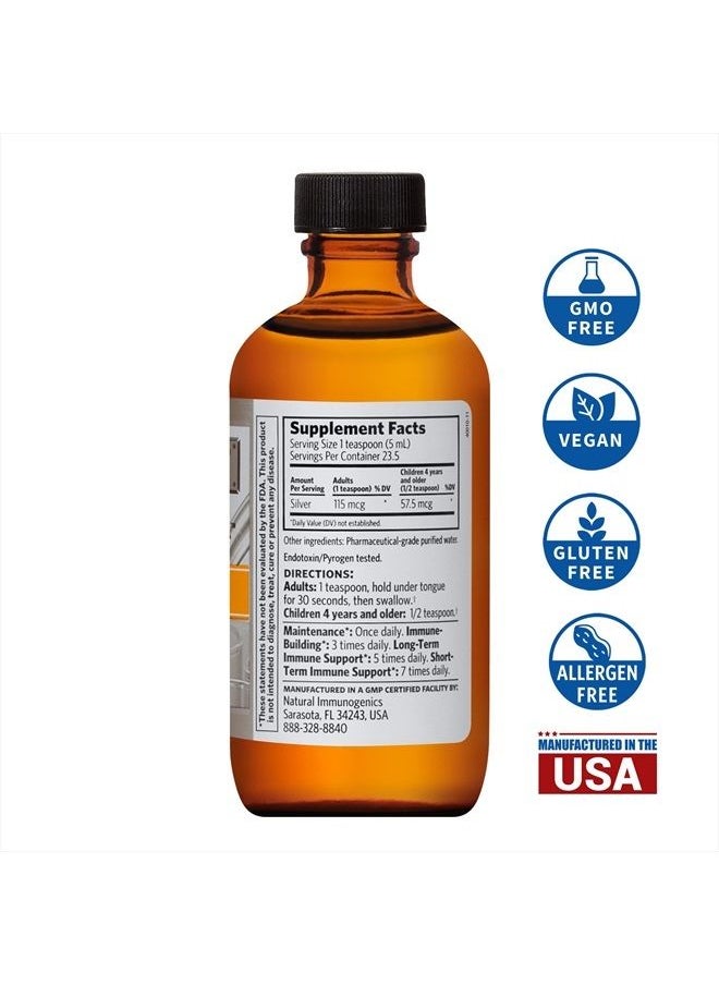 Argentyn 23 - Professional Formula Bio-Active Silver Hydrosol for Immune Support* – 4 oz. (118 mL) Twist Top Bottle – Colloidal Silver – Colloidal Minerals - Image 1