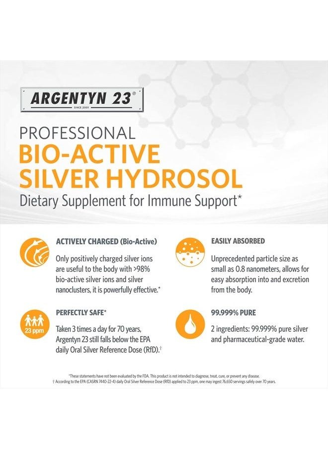 Argentyn 23 - Professional Formula Bio-Active Silver Hydrosol for Immune Support* – 4 oz. (118 mL) Twist Top Bottle – Colloidal Silver – Colloidal Minerals - Image 1