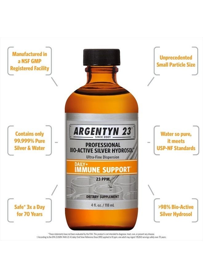 Argentyn 23 - Professional Formula Bio-Active Silver Hydrosol for Immune Support* – 4 oz. (118 mL) Twist Top Bottle – Colloidal Silver – Colloidal Minerals - Image 1