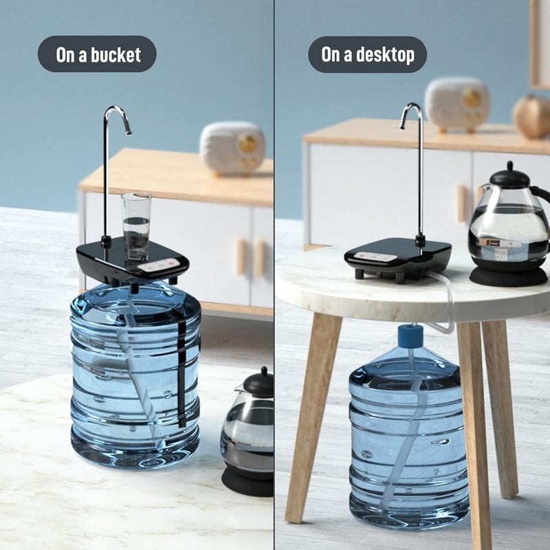 Firlar Water Dispenser,Bucket Table Dual Purpose Electric Water Dispenser Smart Electric Pump USB Rechargeable Water Bottle Pump,Camping Portable Water Dispenser Pump for Home Kitchen Office - Image 3