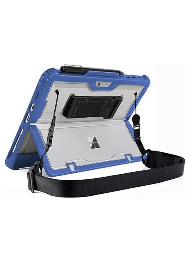 Case for Microsoft Surface Pro 11 (2024),Clear Durable Anti-Drop Smart Tablet Cover with Hand Strap,Pen Holder and Shoulder Strap 