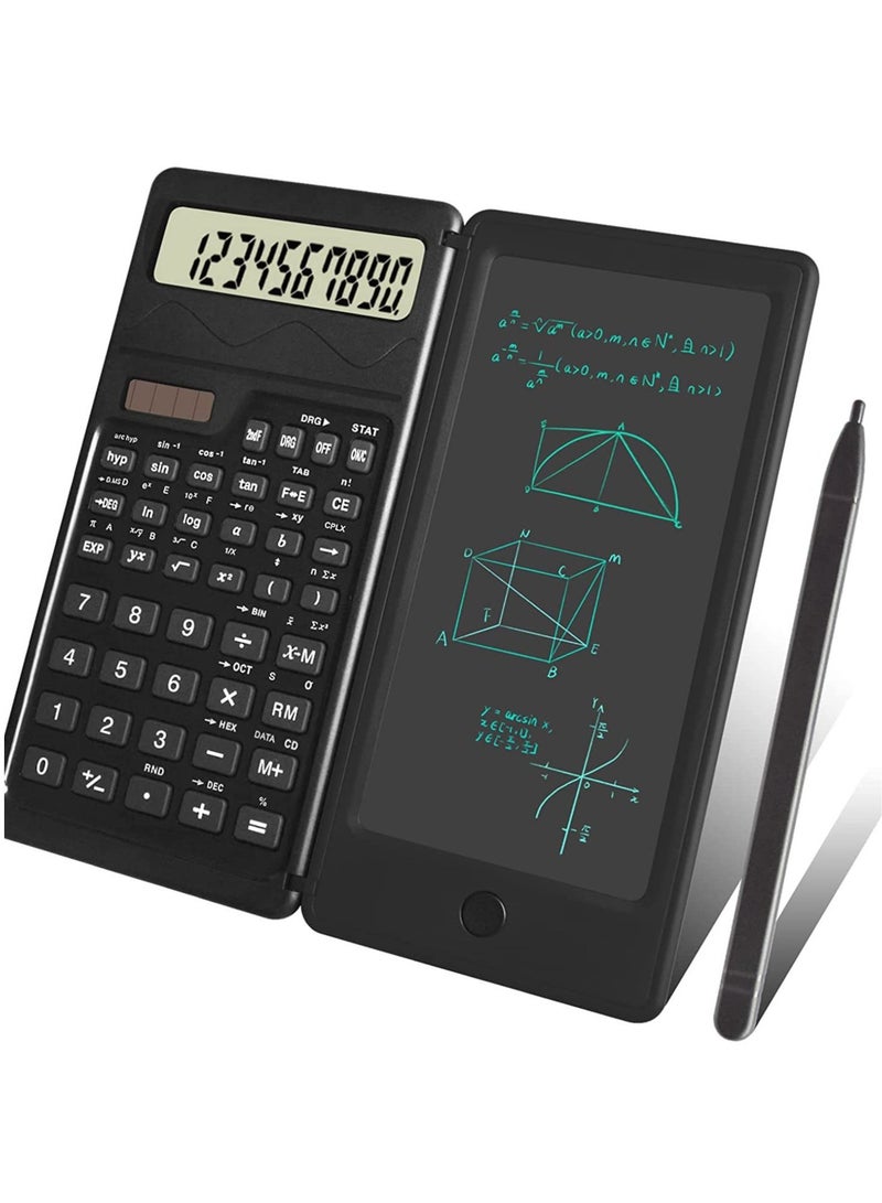 Scientific Calculator with Notepad,10-Digit Large Display Office Desk Calcultors,Support Solar and Battery,Professional Foldable Calculator for Students, Office Desk Accessories - Image 1