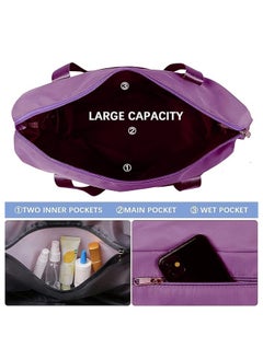 Spaceshoop Large Capacity Folding Travel Bag, Waterproof Lightweight Gym Bag with Wet and Dry Separation Bag, for Travel, Sports, Gym Bags  - Image 5