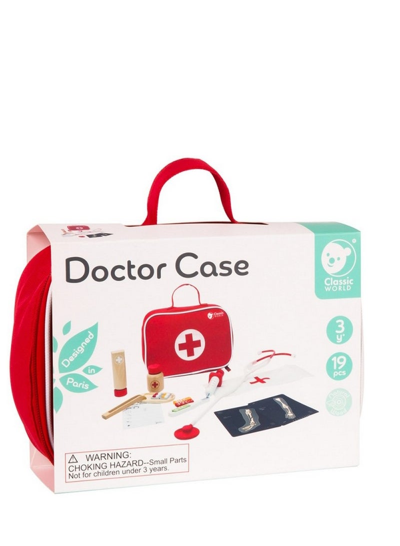 Classic World Doctor Case - Wooden Pretend Play Set for Kids, Doctor Kit for Toddlers, Role-Playing, Medical Toy Set, Healthcare Exploration, Gift for Children - Image 1