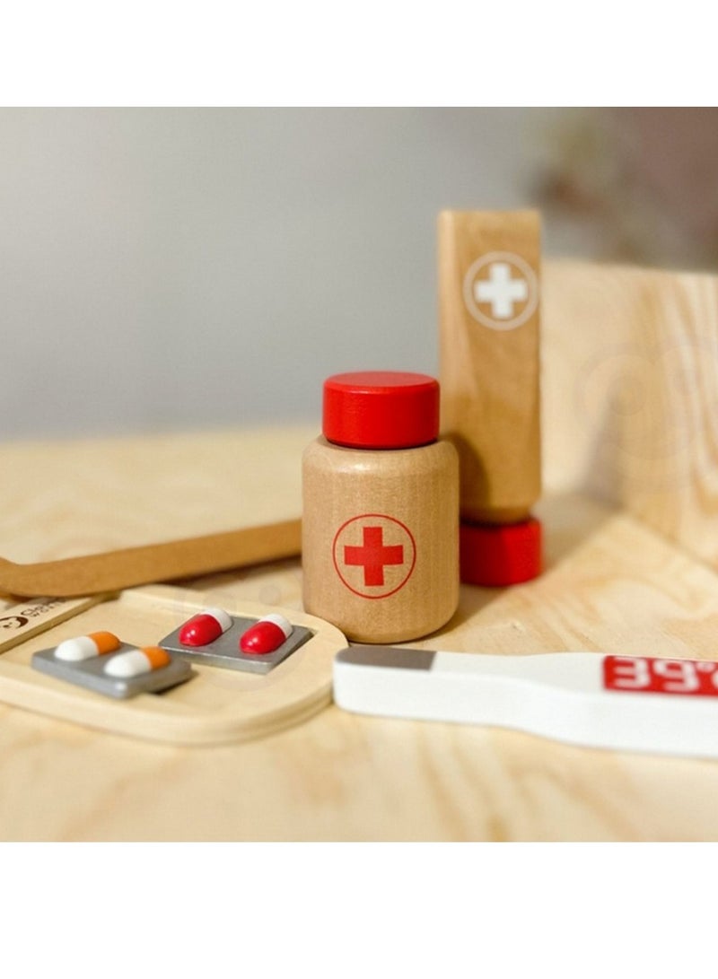 Classic World Doctor Case - Wooden Pretend Play Set for Kids, Doctor Kit for Toddlers, Role-Playing, Medical Toy Set, Healthcare Exploration, Gift for Children - Image 5