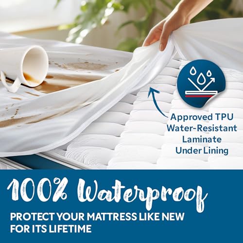 Guardmax Jersey Knitted Full XL Zippered Mattress Encasement - Waterproof & Bed Bug Proof Mattress Protector - Comfortable, Soft, and Noiseless Zippered Bedding - Dust Mite P0roof (54 x 80 x 12) - Image 4