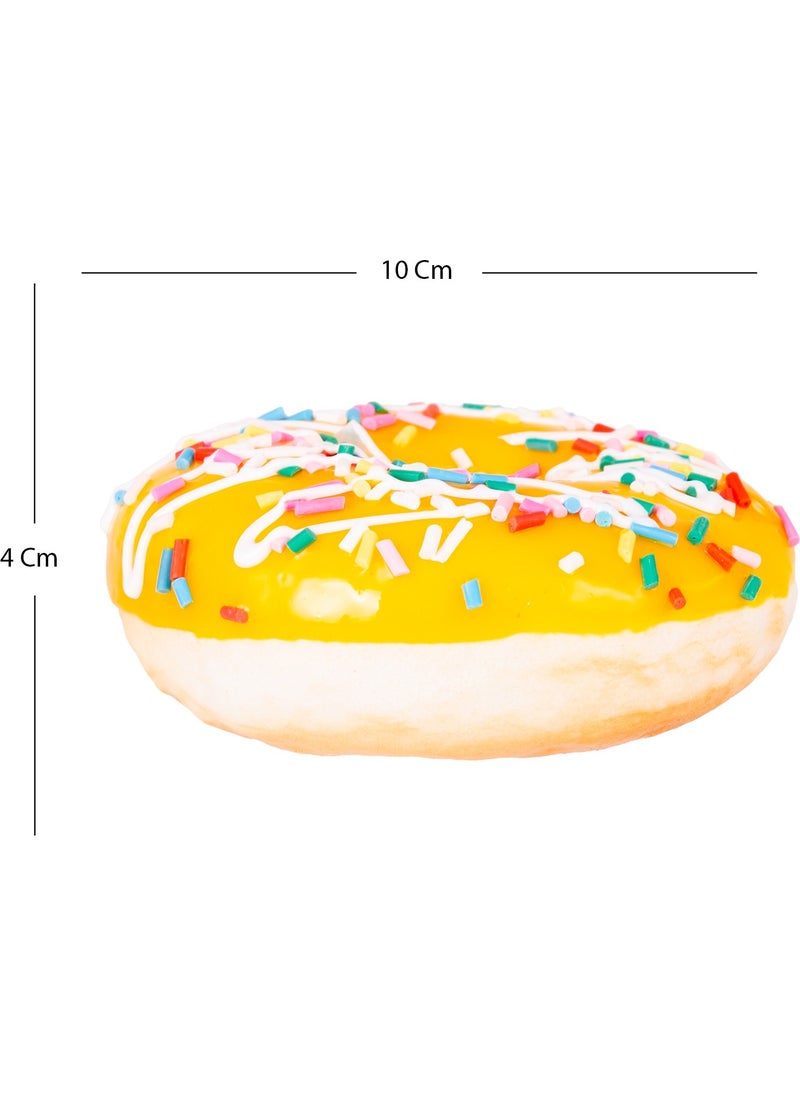 Herdekora Artificial Donut with Banana and Colorful Granulated Sugar on Top, Yellow 10X4 Cm.  - Image 4