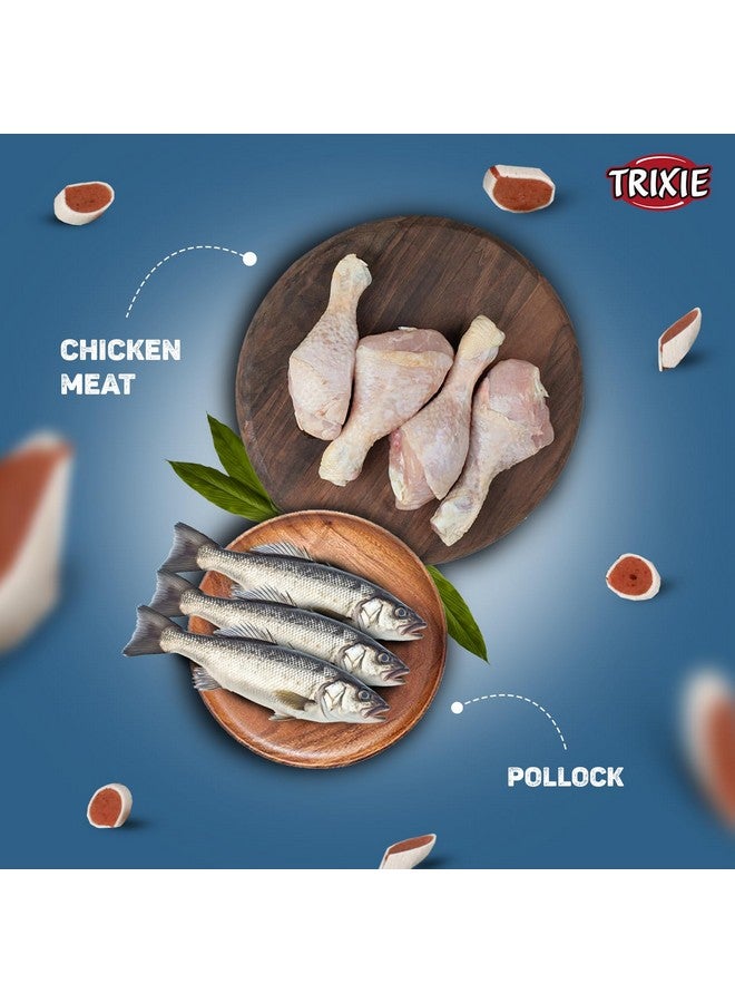 تريكسي مكافآت الكلاب من Premio Fish Chicken Rolls، 75 جرامًا ومكافآت الكلاب من Rena Bow Jerky Protein Rich Chicken Stick، 200 جرام - مناسبة لجميع سلالات الكلاب - Image 3