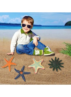 KASTWAVE Simulation Starfish, 4 Pieces Fish and Turtle Tank Aquarium Ornaments Soft Plastic Model Children Kids Diving Toys (Orange + Blue + Green + Red)  - Image 5
