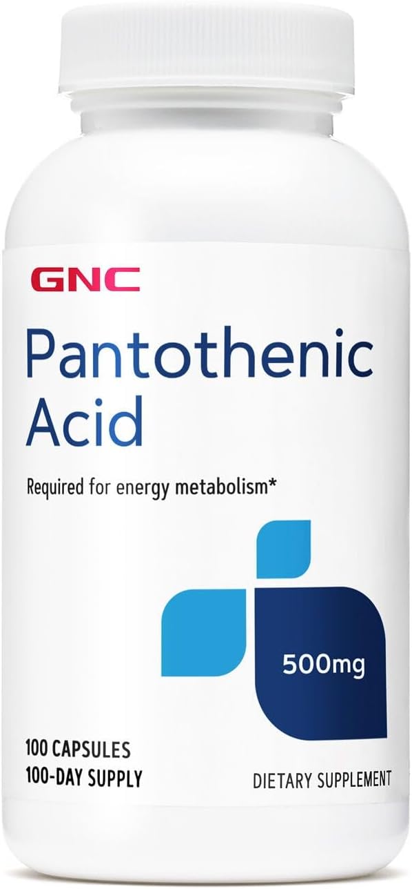 GNC Pantothenic Acid 500mg Capsules for Adults - Image 1