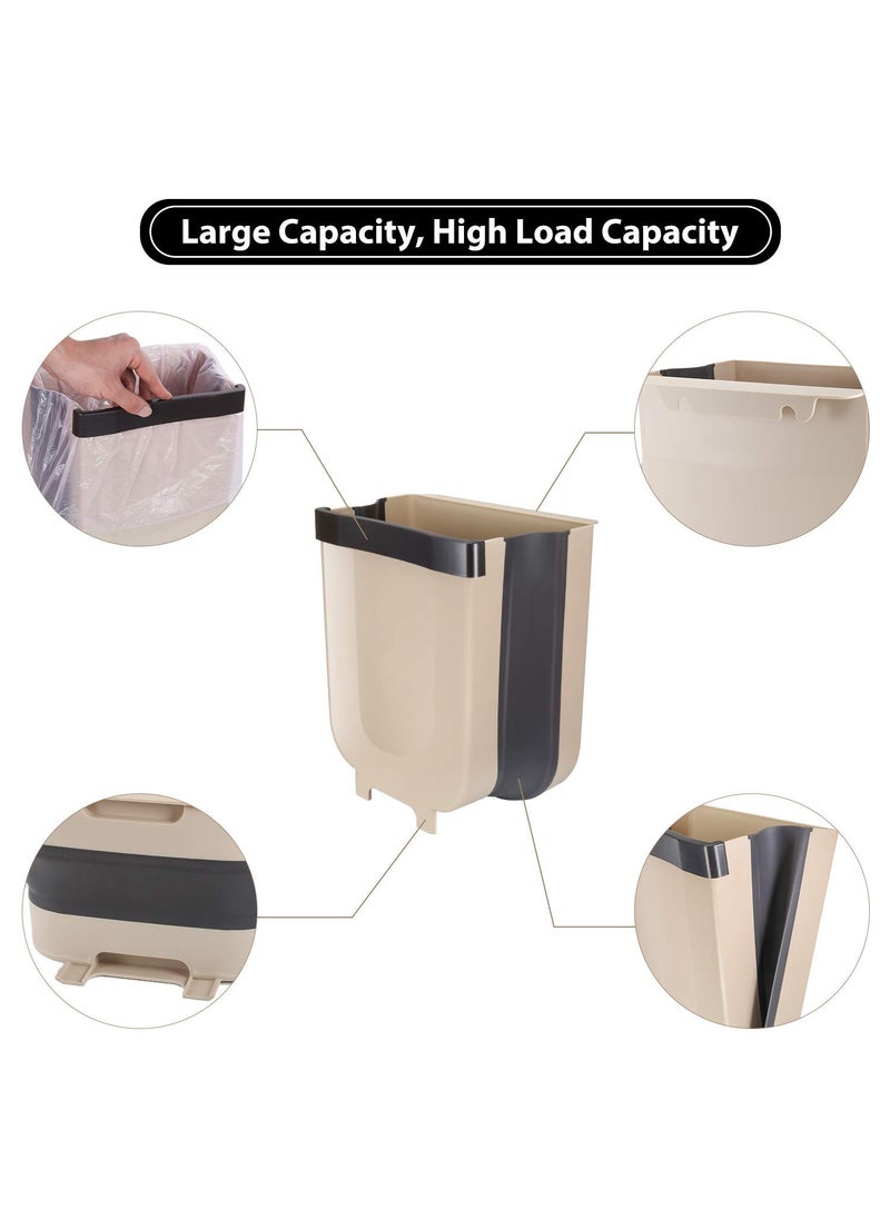 Zyomatiq Zyomatiq Wall Mounted Foldable Trash Bin Collapsible 9L Kitchen Cabinet Drawers Door Hanging Garbage Waste Rack Holder Dustbin Organizer for KitchenCarBathroomOfficeBedroom  - Image 4