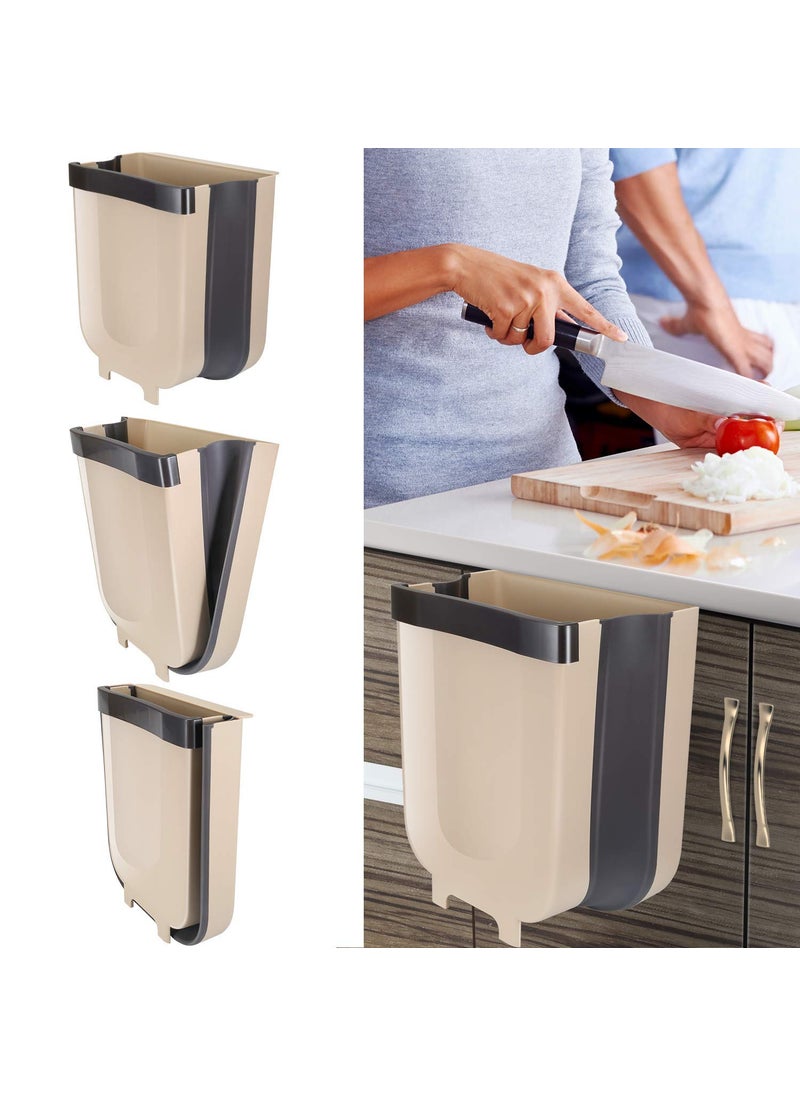 Zyomatiq Zyomatiq Wall Mounted Foldable Trash Bin Collapsible 9L Kitchen Cabinet Drawers Door Hanging Garbage Waste Rack Holder Dustbin Organizer for KitchenCarBathroomOfficeBedroom  - Image 5
