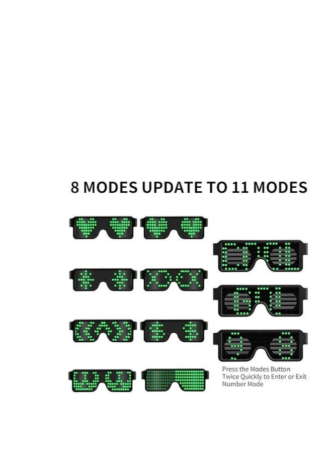 Wireless LED Light Up Glasses, USB Rechargeable Neon Party Glasses with 11 Flashing Patterns, Perfect for Nightclubs, Concerts, and Events - Image 3