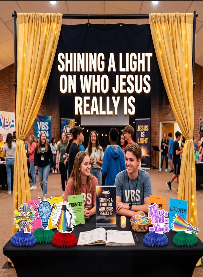 Epakh 10 Pcs 2026 Vbs Table Centerpieces Decorations Illumination Themed Bright Paper Honeycomb Centerpieces Hanging Decor for Summer Vacation Bible Religious Jesus Church Classroom - Image 3