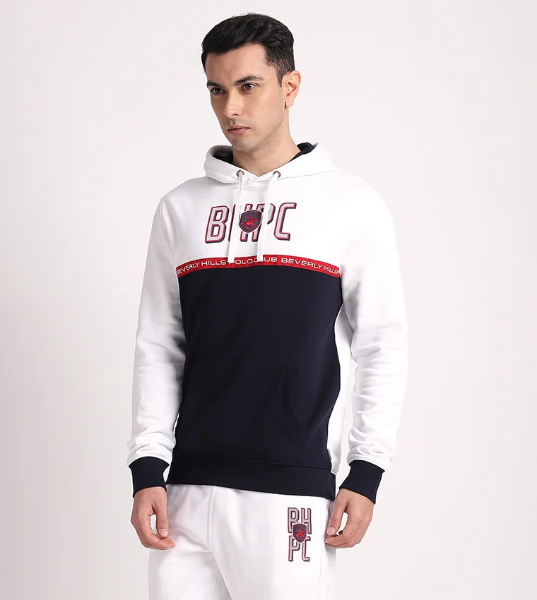 BEVERLY HILLS POLO CLUB Cut and Sew Printed Tape Hoodie