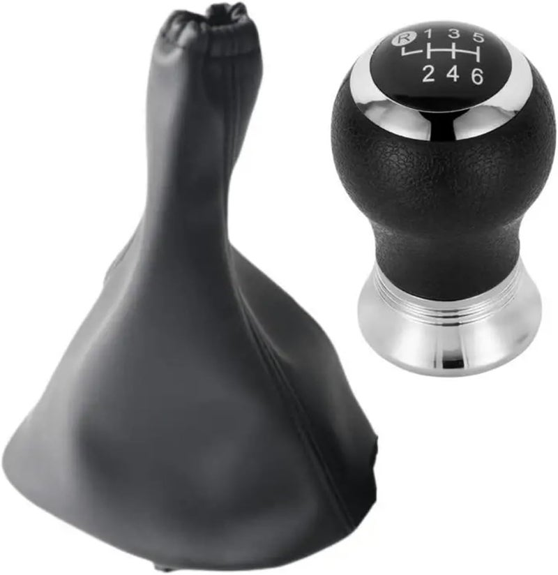 6 Speed Black 2pcs Car Gear Shift Knob Lever Shifter Stick Handball Gaitor Boot For Yaris II MK2 2005 2006 2007 2008 2009 2011 - Image 1