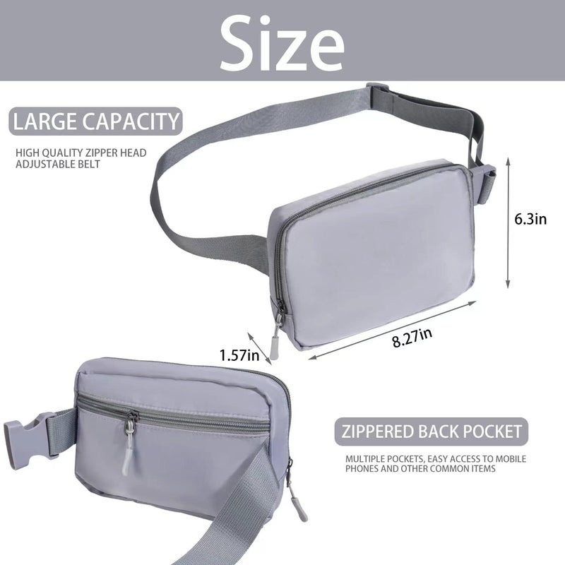 WITROMAN Belt bag Fanny pack crossbody bags for women Everywhere belt bag (Grey) - Image 2