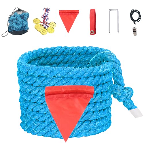 Alytree Tug of War Rope for Kids and Adults, Natural Twisted Cotton Rope, Outdoor Games Perfect for Carnival Team Building Activities, Field Day Family Reunion Birthday Party Game, Outside Yard Lawn Games - Image 1