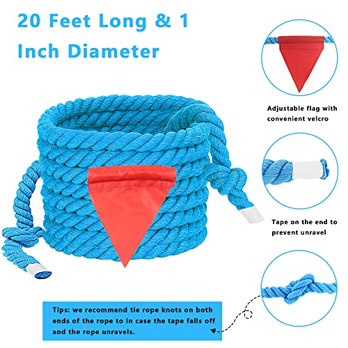 Alytree Tug of War Rope for Kids and Adults, Natural Twisted Cotton Rope, Outdoor Games Perfect for Carnival Team Building Activities, Field Day Family Reunion Birthday Party Game, Outside Yard Lawn Games - Image 3