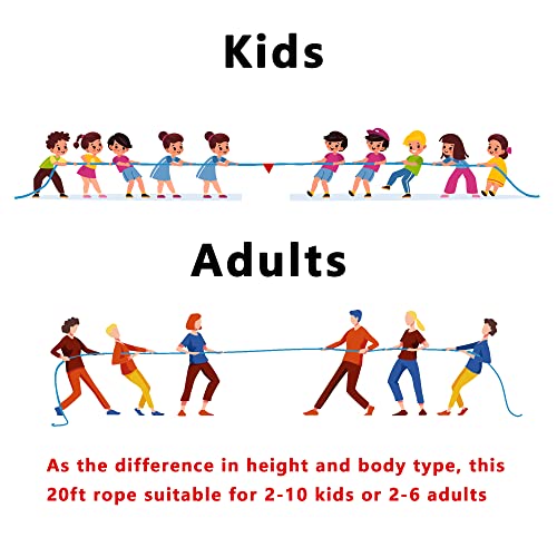 Alytree Tug of War Rope for Kids and Adults, Natural Twisted Cotton Rope, Outdoor Games Perfect for Carnival Team Building Activities, Field Day Family Reunion Birthday Party Game, Outside Yard Lawn Games - Image 5