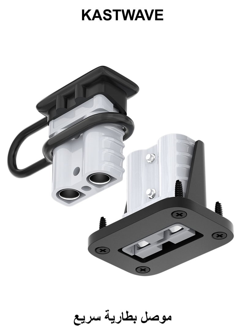KASTWAVE 50 Amp Battery Quick Connect Connector Ki 6/8/10/12 Gauge Battery Quick Disconnect Cable Connector Plug with Mounting Bracket for Boat Winch Car Trolling Moto 6 Pack - Image 1
