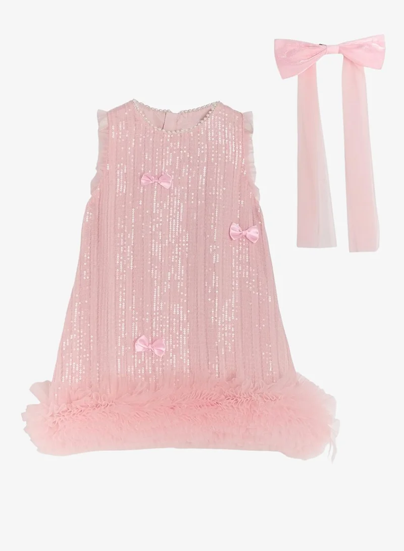 Pinata Pink Sequin Bow Dress