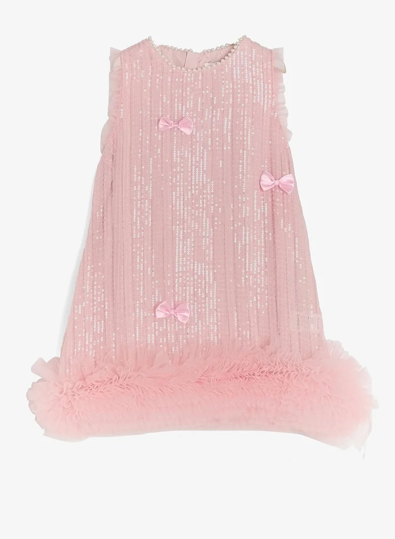 Pinata  Pink Sequin Bow Dress for Women | Best Price UAE