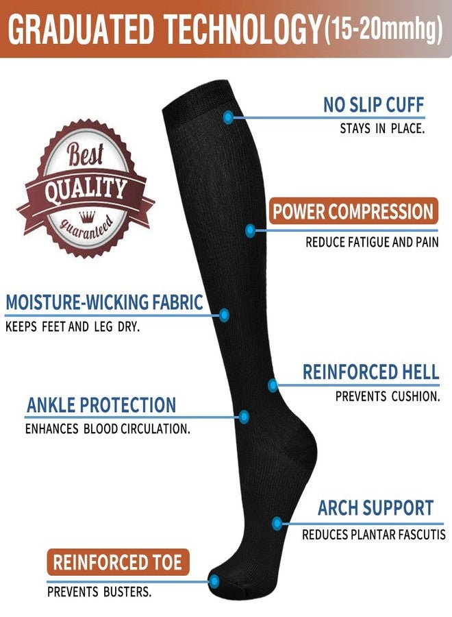 BIQU 7 Pairs Compression Socks For Women and Men - Best Medical, Nursing, Athletic, Edema, Diabetic,Varicose Veins,Maternity,Travel,Flight Socks,Shin Splints - Below Knee High (Small/medium, Nude) - Image 5