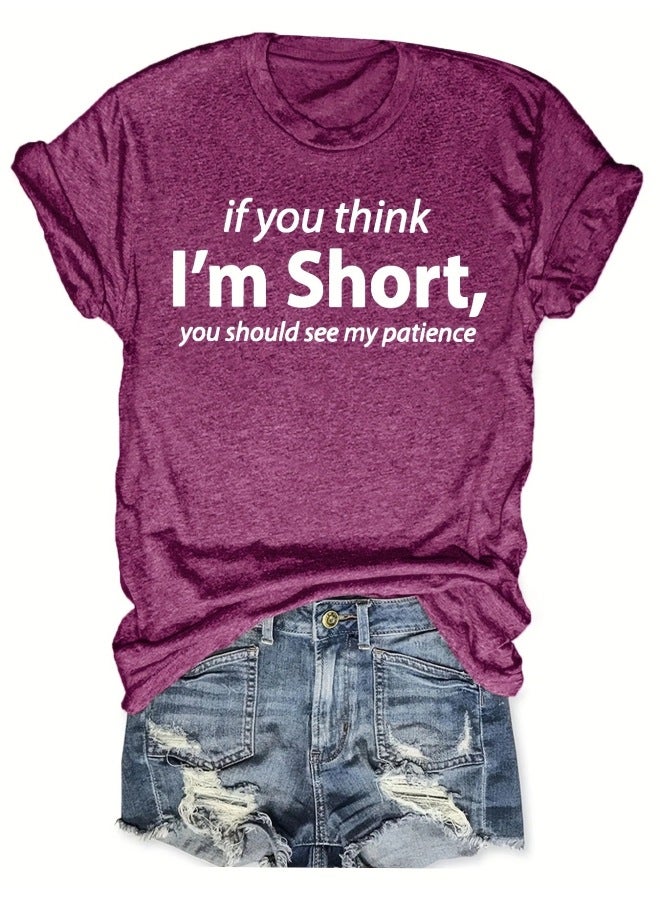 Women's Short-sleeved T-shirt Women's Top Summer Letter Printed Round Neck Loose Short-sleeved T-shirt Top