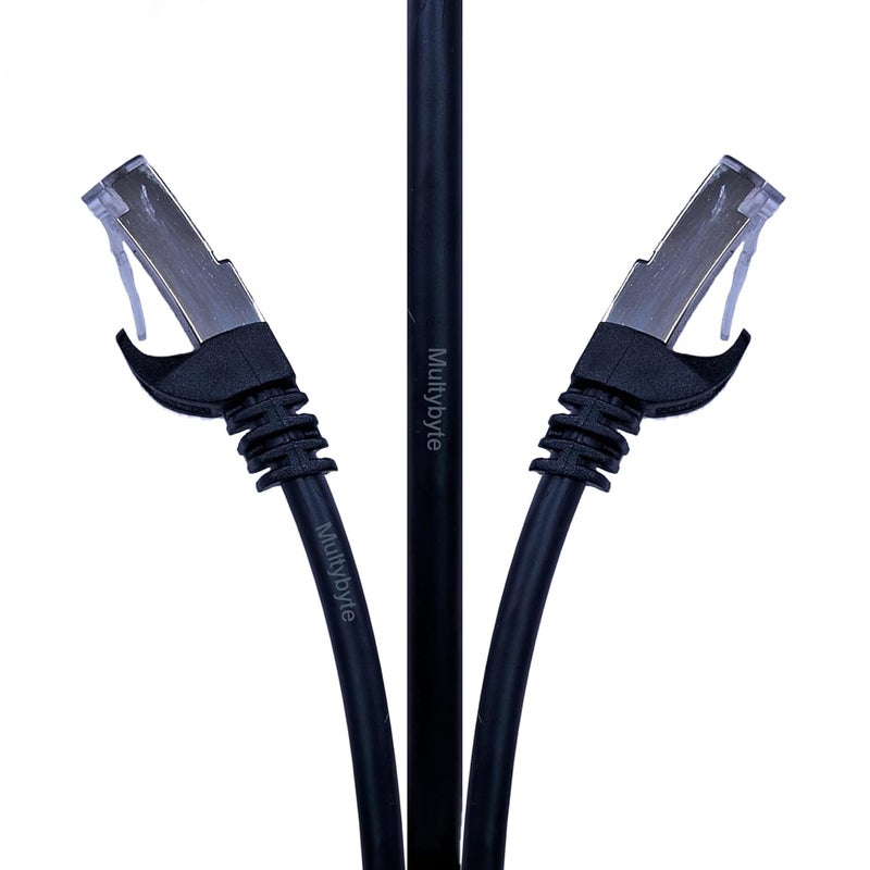 MULTYBYTE 10M CAT-6A 23 AWG Shielded foiled twisted pair (SFTP) Patch Cable | Ethernet Cable High Speed- 10 Gigabit per Second Speed- Compatible with Routers, Computers, Laptops, TV, CCTV - Image 1
