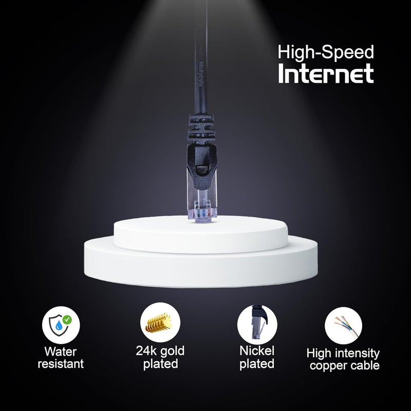 MULTYBYTE 10M CAT-6A 23 AWG Shielded foiled twisted pair (SFTP) Patch Cable | Ethernet Cable High Speed- 10 Gigabit per Second Speed- Compatible with Routers, Computers, Laptops, TV, CCTV - Image 5