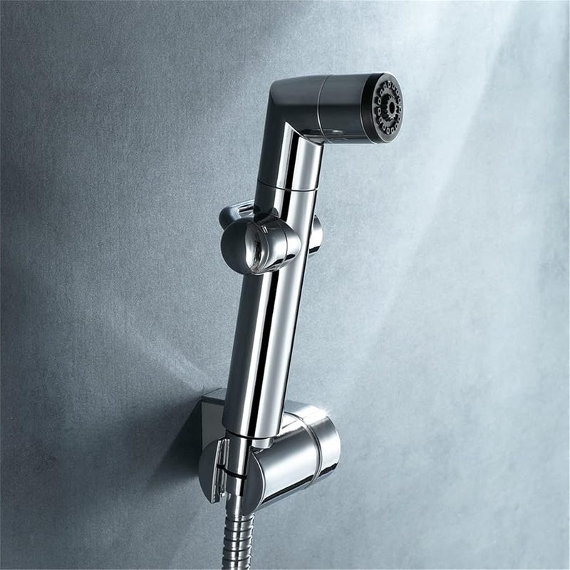 مجموعة رشاش المرحاض المحمول 2 وظيفة قوس ABS كروم خرطوم من الفولاذ المقاوم للصدأ - Image 3