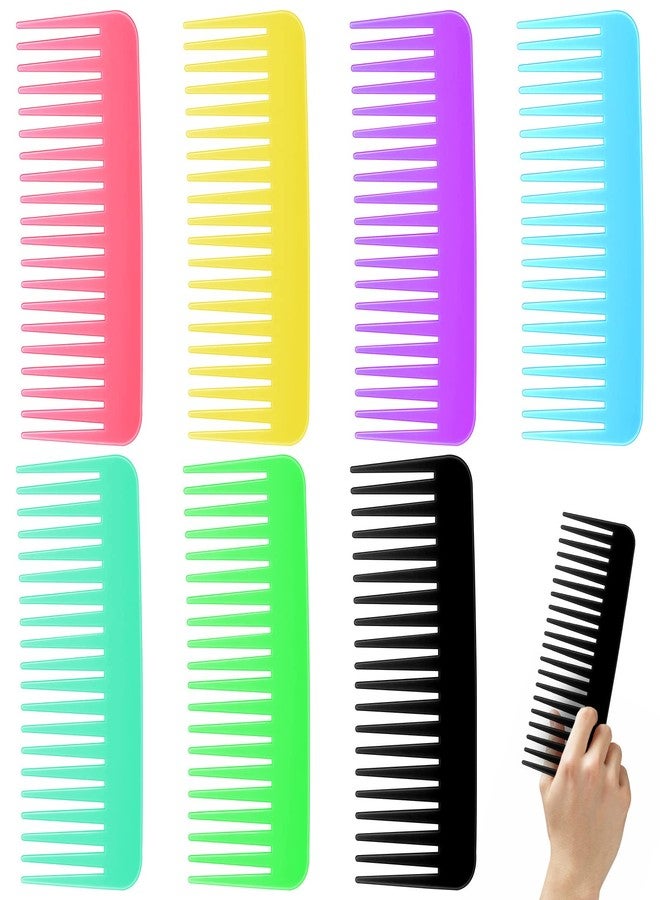 Vesici 100 Pcs Wide Tooth Comb Bulk 6.1 Inch Large No Handle Tooth Comb for Wet Hair for Travel Hotel Homeless Shelter Nursing Home Charity Church, 7 Colors - Image 1