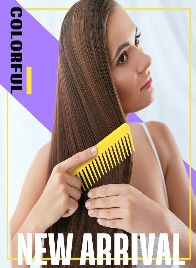 Vesici 100 Pcs Wide Tooth Comb Bulk 6.1 Inch Large No Handle Tooth Comb for Wet Hair for Travel Hotel Homeless Shelter Nursing Home Charity Church, 7 Colors - Image 3