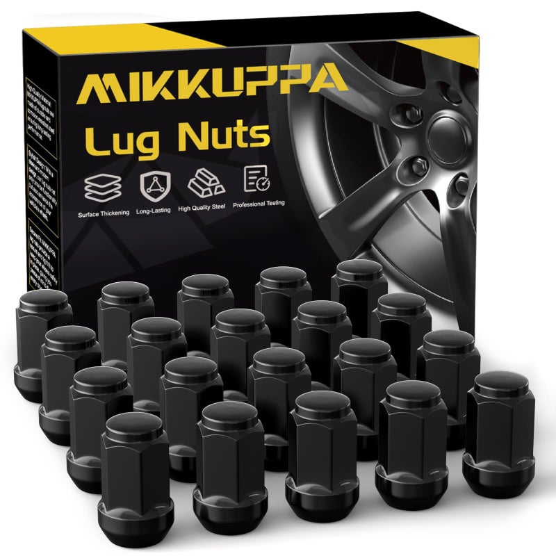 MIKKUPPA M12x125 Lug Nuts Replacement for Nissan Altima Maxima Pathfinder Rogue Sentra Subaru Outback Forester Aftermarket Wheel 20pcs Black Closed End Lug Nuts - Image 3