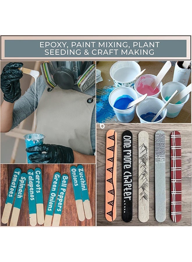 100 قطعة من عيدان الحرف الخشبية الكبيرة الضخمة (6" × 3/4")، خشب عضوي طبيعي ممتاز للشمع، مشاريع الحرف اليدوية، مزلجات اللسان، المصاصة، عيدان الآيس كريم، الحرف الخشبية، خلاط الطلاء والفن - Image 4