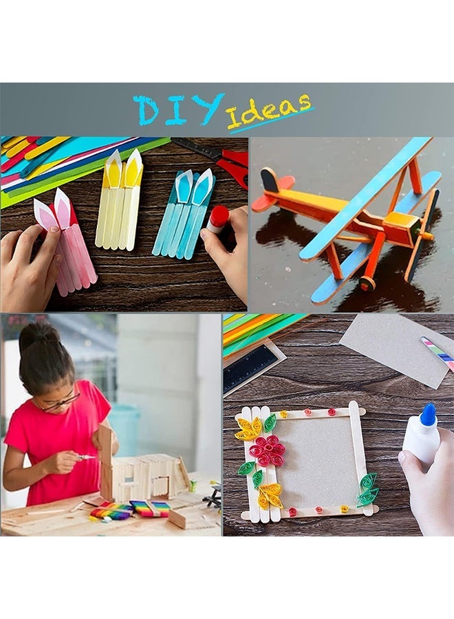 100 قطعة من عيدان الحرف الخشبية الكبيرة الضخمة (6" × 3/4")، خشب عضوي طبيعي ممتاز للشمع، مشاريع الحرف اليدوية، مزلجات اللسان، المصاصة، عيدان الآيس كريم، الحرف الخشبية، خلاط الطلاء والفن - Image 3