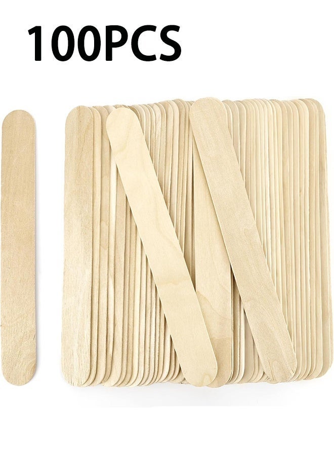 100 قطعة من عيدان الحرف الخشبية الكبيرة الضخمة (6" × 3/4")، خشب عضوي طبيعي ممتاز للشمع، مشاريع الحرف اليدوية، مزلجات اللسان، المصاصة، عيدان الآيس كريم، الحرف الخشبية، خلاط الطلاء والفن - Image 1