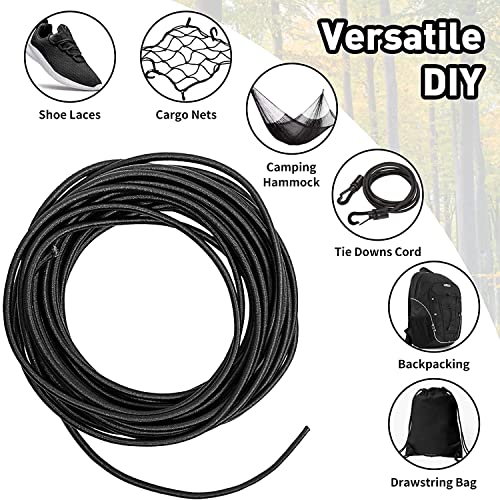 SHOPEE Round Elastic Band Cord Rope Stretch String for High Fashion Boutique Craft Project Crafting Hanging 12.5 Meter 2 mm (Black) - Image 2