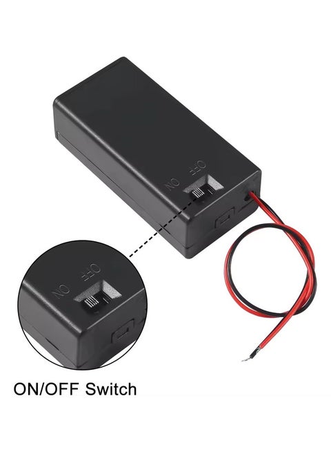9V Battery Holder with Switch, Battery Case with Cover compatible with Arduino