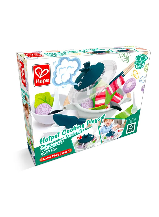 Hape Hape Hotpot Cooking Playset | Pretend Kitchen & Food Set with Accessories for Kids | Role Play for Ages 3+ Years