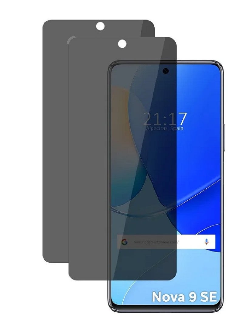 we3 2 Pieces Tempered Glass Screen Protector Anti-Spy Privacy Designed For Huawei nova 9 SE Full Glue Edge to Edge Full Screen Coverage And Bubble Free - Image 1