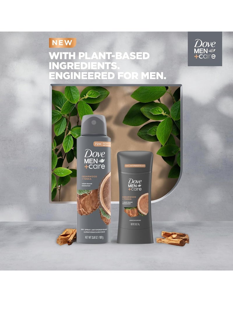 Dove Men+Care Dove Men+Care Antiperspirant Stick Cedarwood + Tonka 4 Count 72H Protection with a Plant-Based Moisturizer 2.6 oz - Image 3