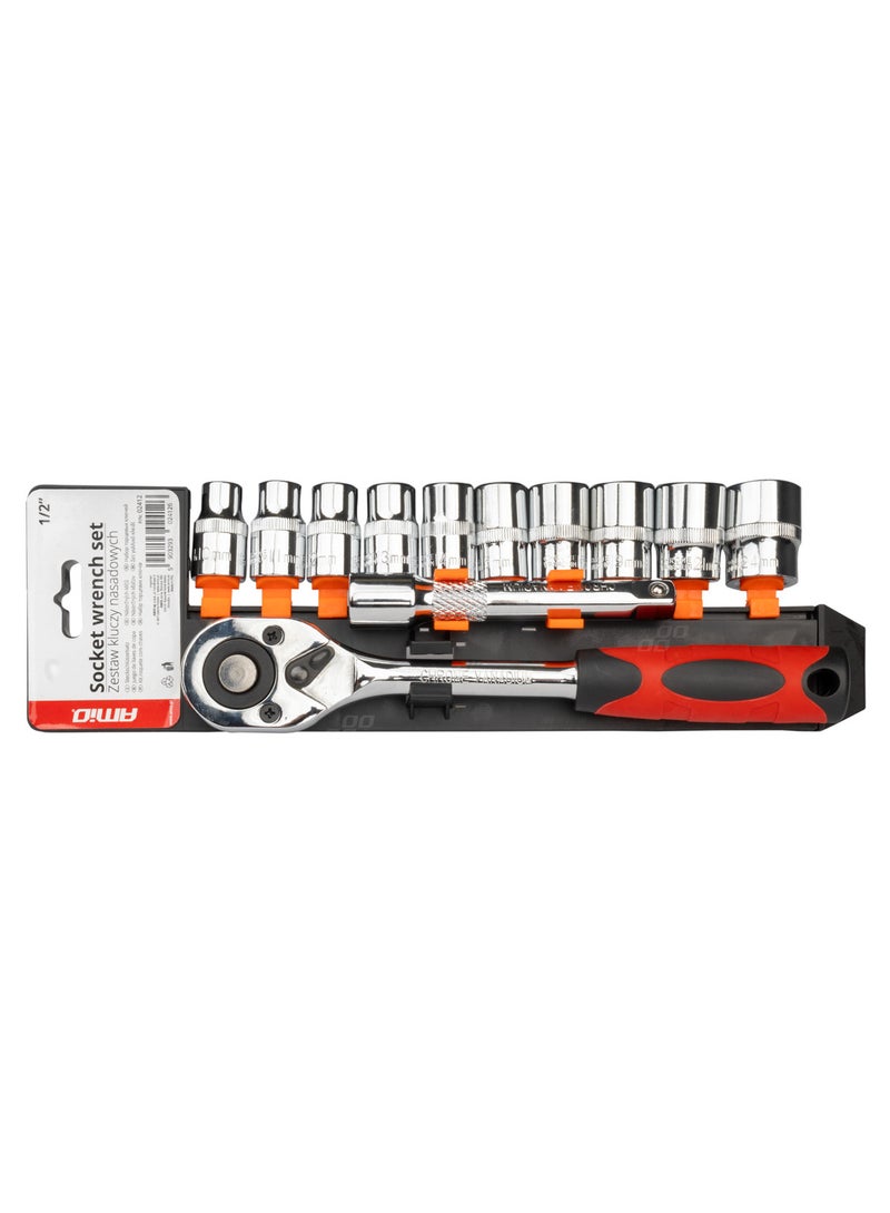 AMIO Metric Ratchet Wrench Socket Repair Tool Set 11pcs - Image 1