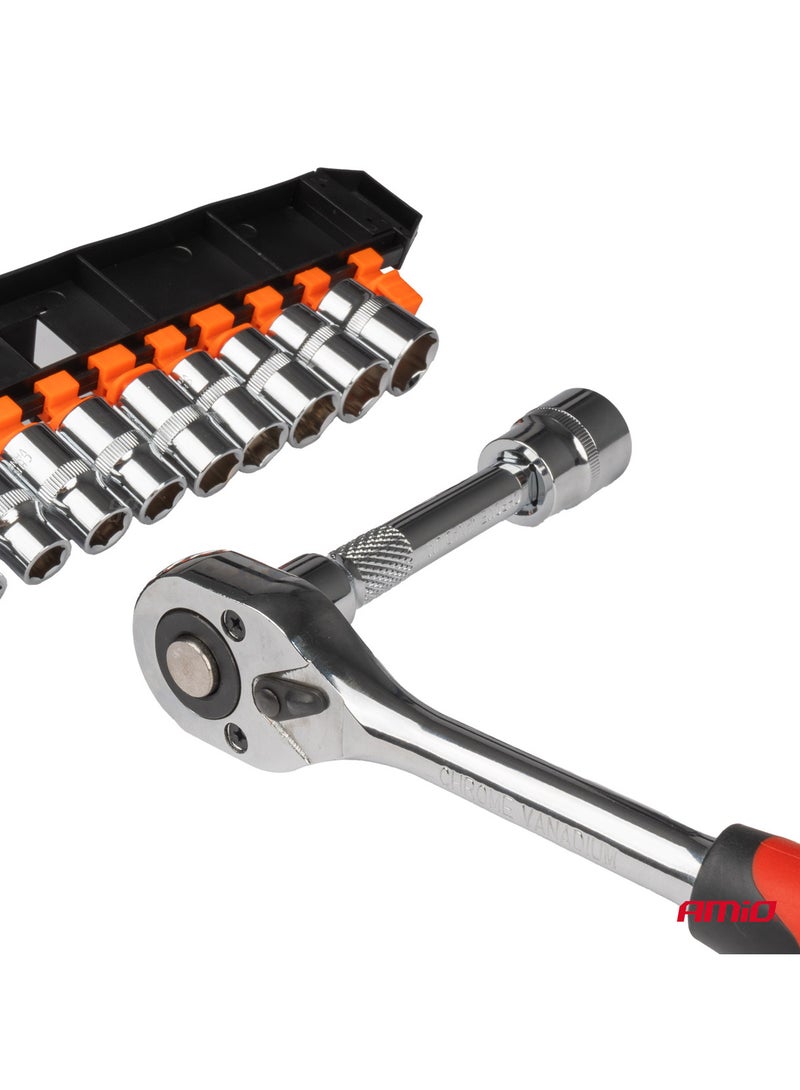 AMIO Metric Ratchet Wrench Socket Repair Tool Set 11pcs - Image 2