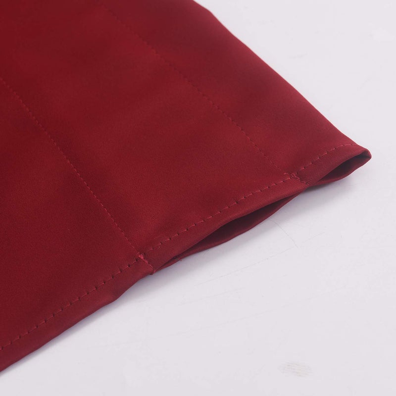 Aquazolax Aquazolax Christmas Scalloped Valances for Kitchen Decorative Blackout Curtain Valance Darpes for Living Room  52 x 18-inch  Burgundy Red  1 Panel  - Image 4