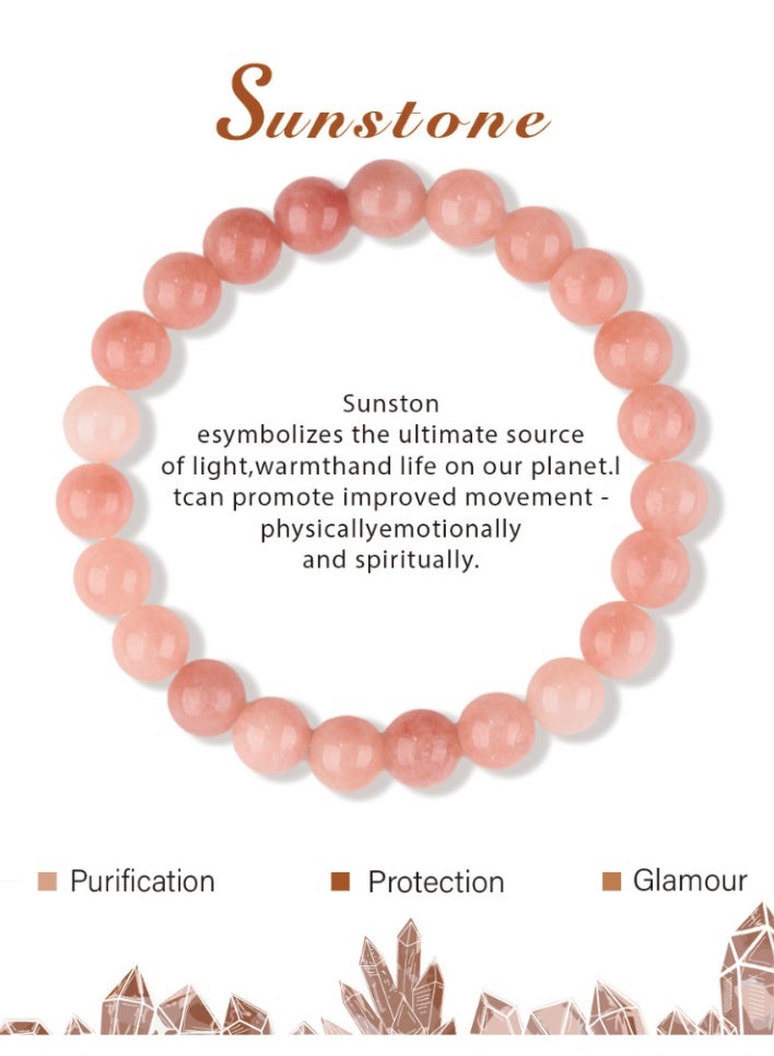 Natural Stones Yoga Bracelet Stress Relief Crystal Healing Beaded Bracelets 8mm Mantra Stretchy Handmade Bracelets Inspirational Gifts with Message Card - Image 1