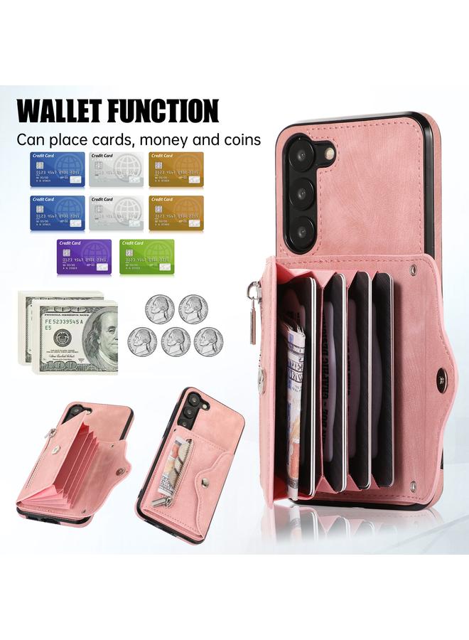 اس-توب جراب لهاتف Samsung Galaxy S23 Ultra 5G مزود بسحّاب وفتحات لبطاقة RFID مع حبل قصير - Image 4